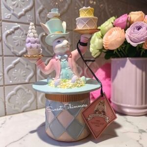 Mackenzie Style Victorian Gentleman Easter Bunny Mad Hatter Teacup Macron Decor